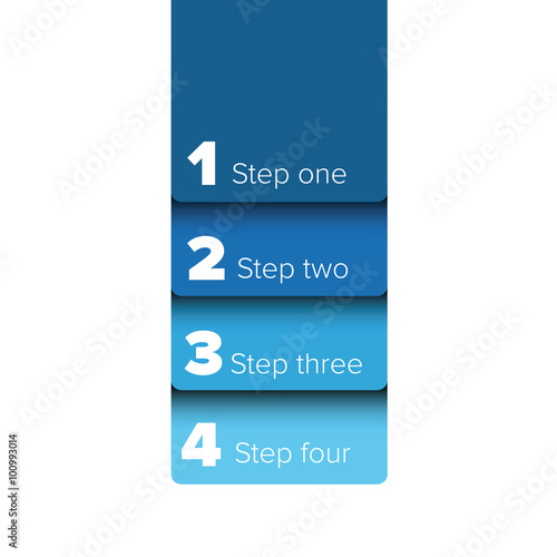One two three four steps progress bar label
