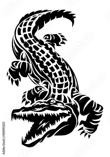 Wallpaper Mural crocodile tattoo on isolated white background Torontodigital.ca
