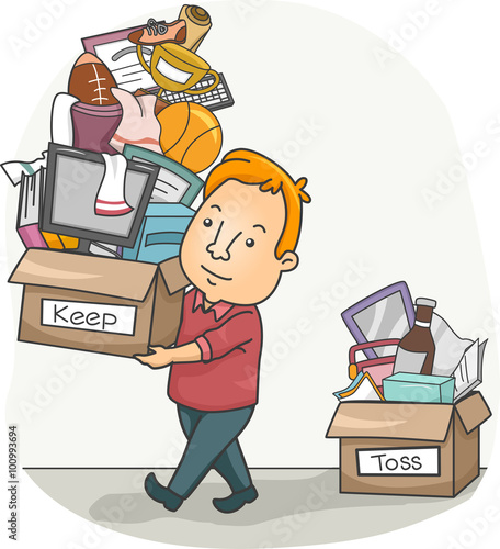 Man Organizing His Things