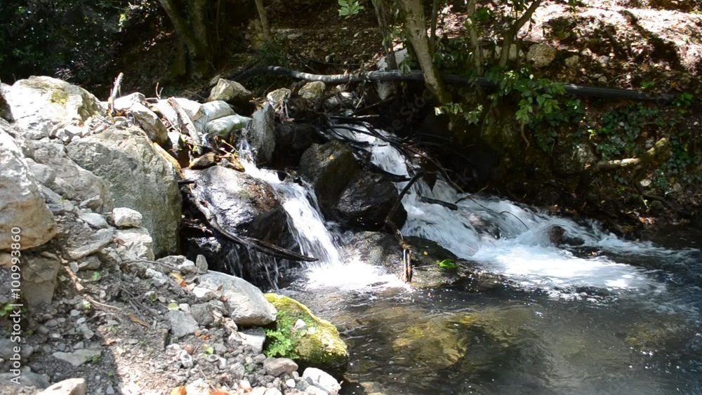 Mountain river, falls.