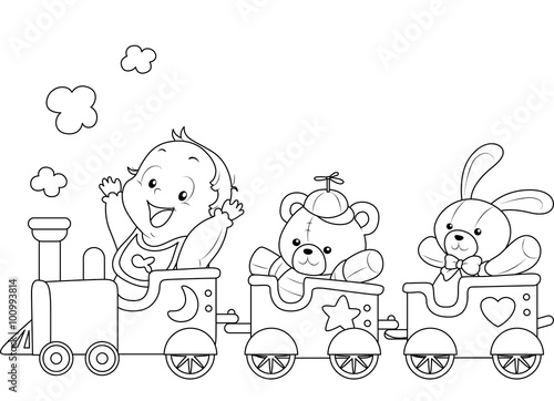 Coloring Page Baby Toy Train