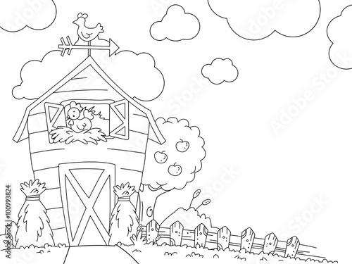 Coloring Page Barn