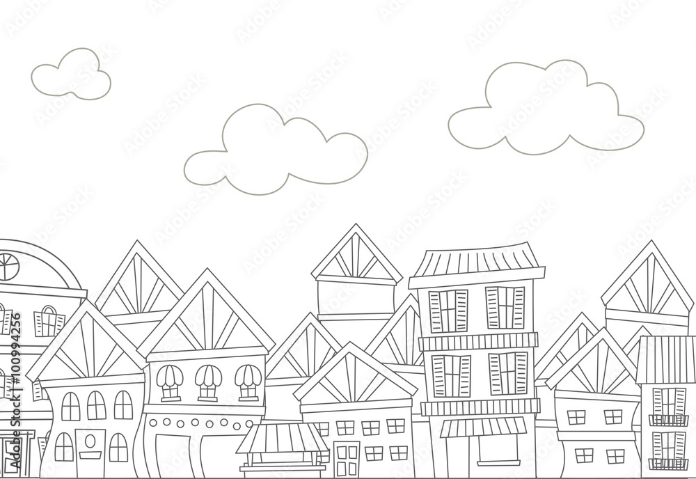 Coloring Page Apartments