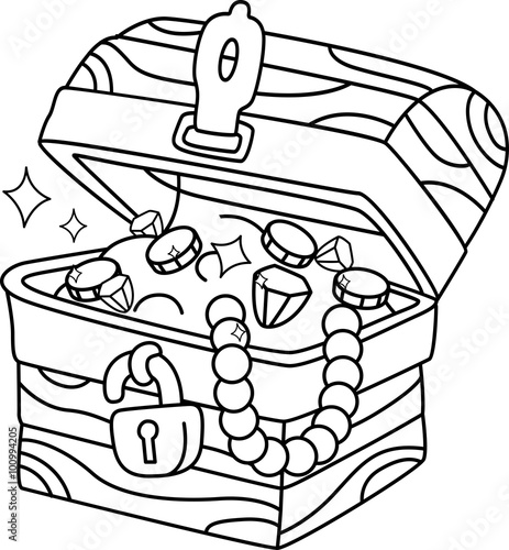 Coloring Page Treasure Chest