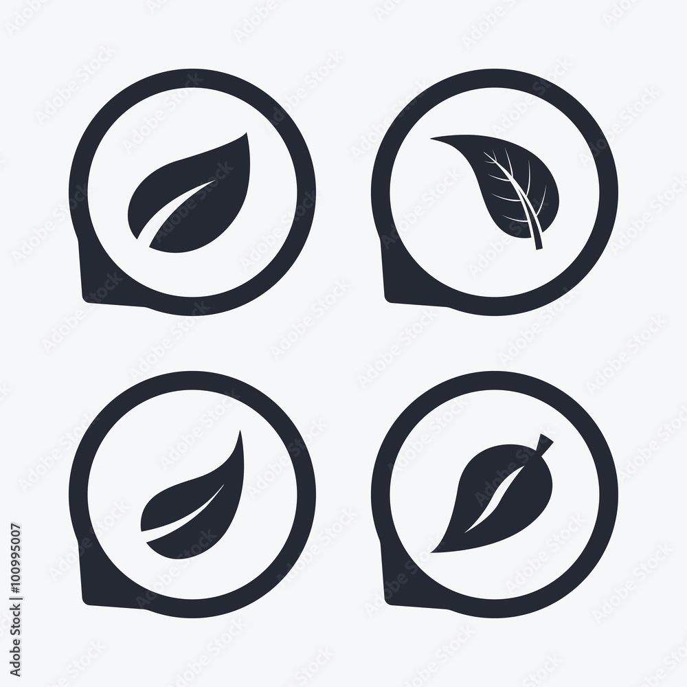 Leaf icon. Fresh natural product symbols. Leaf icon. Fresh natural product symbols.