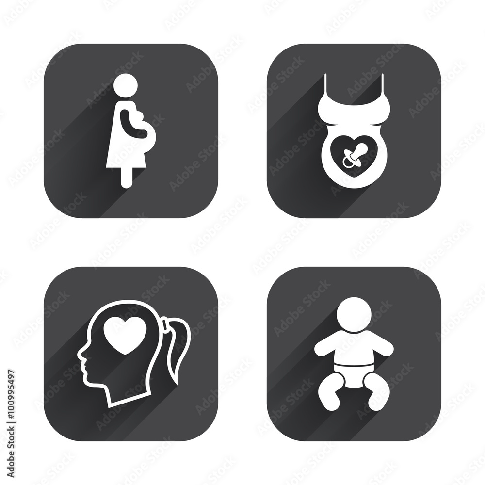 Maternity icons. Baby infant, pregnancy, dummy. Maternity icons. Baby infant, pregnancy, dummy.