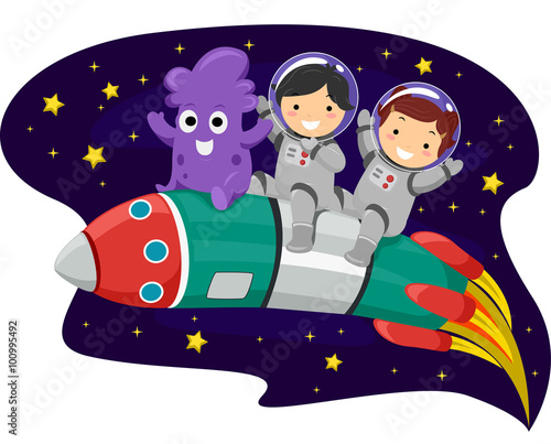 Stickman Kids Rocket