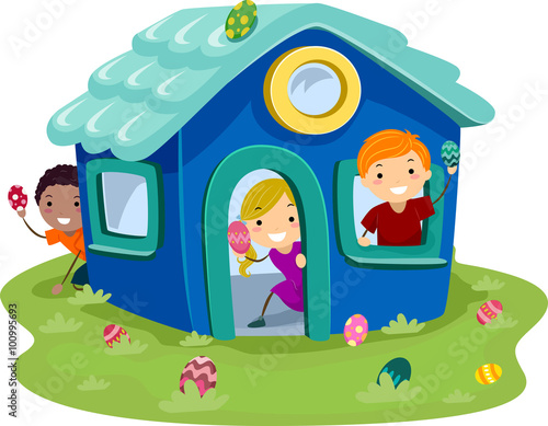 Stickman Kid Egg Hunt Playhouse