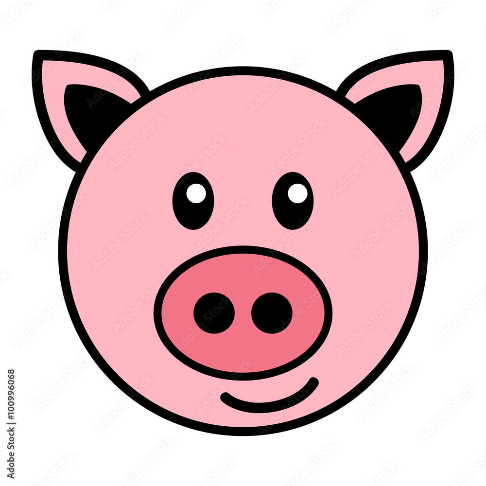 Simple Cartoon Of A Cute Pig Simple Cartoon Of A Cute Pig