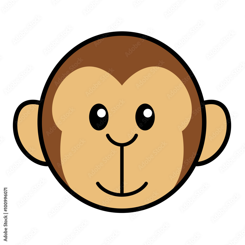 Simple Cartoon Of A Cute Monkey Simple Cartoon Of A Cute Monkey