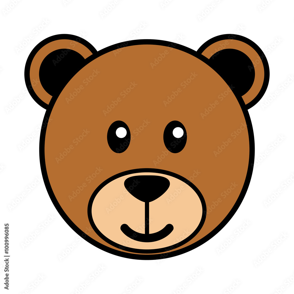 Naklejka premium Simple Cartoon Of A Cute Bear