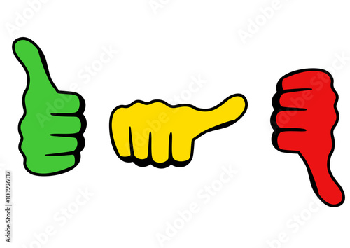 Three thumbs icon for satisfaction level