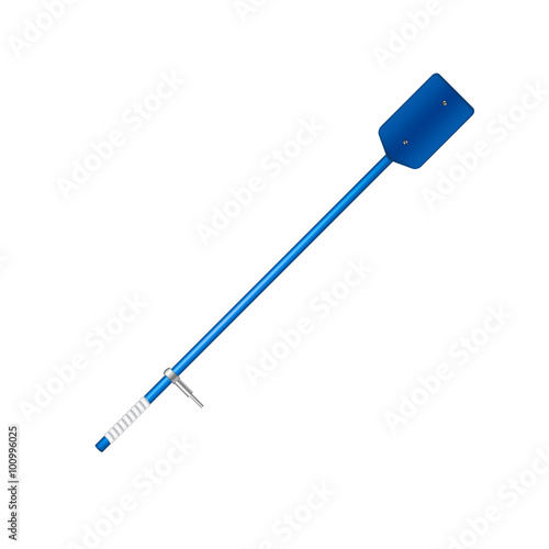 Old oar in blue design 