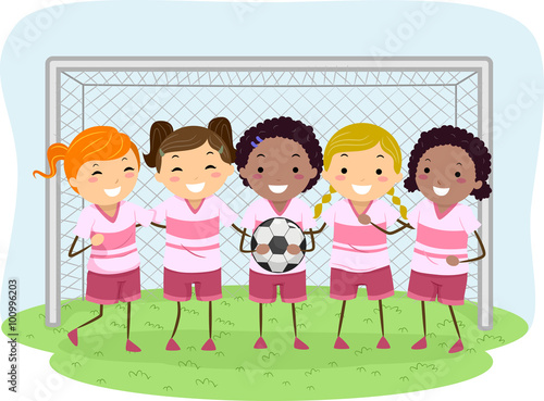 Stickman Kids Soccer Girls