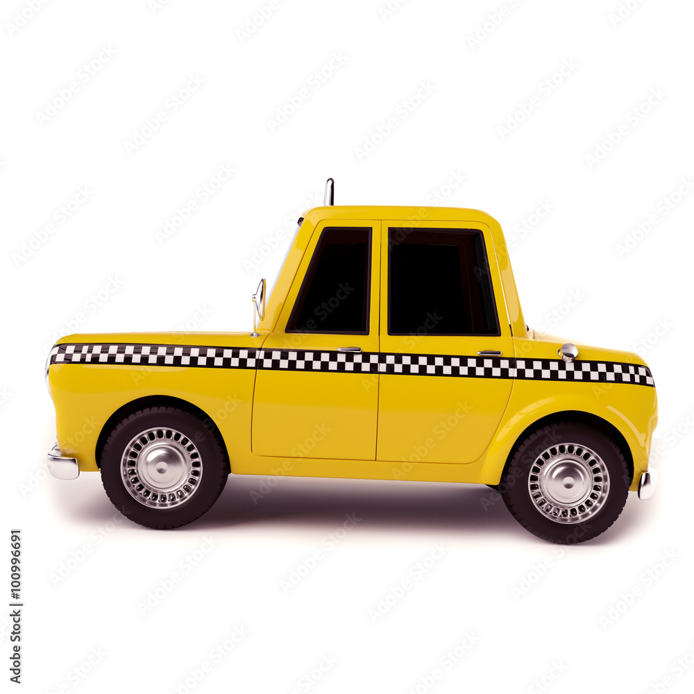Cartoon yellow taxi