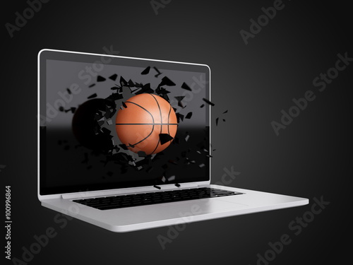 basketball destroy laptop © teerawit