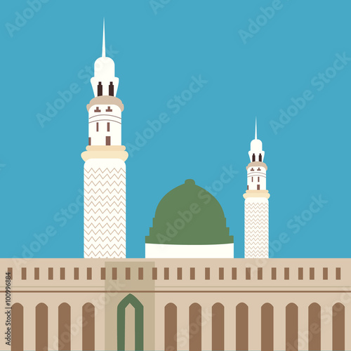 nabawi mosque madina islam worship dome minaret