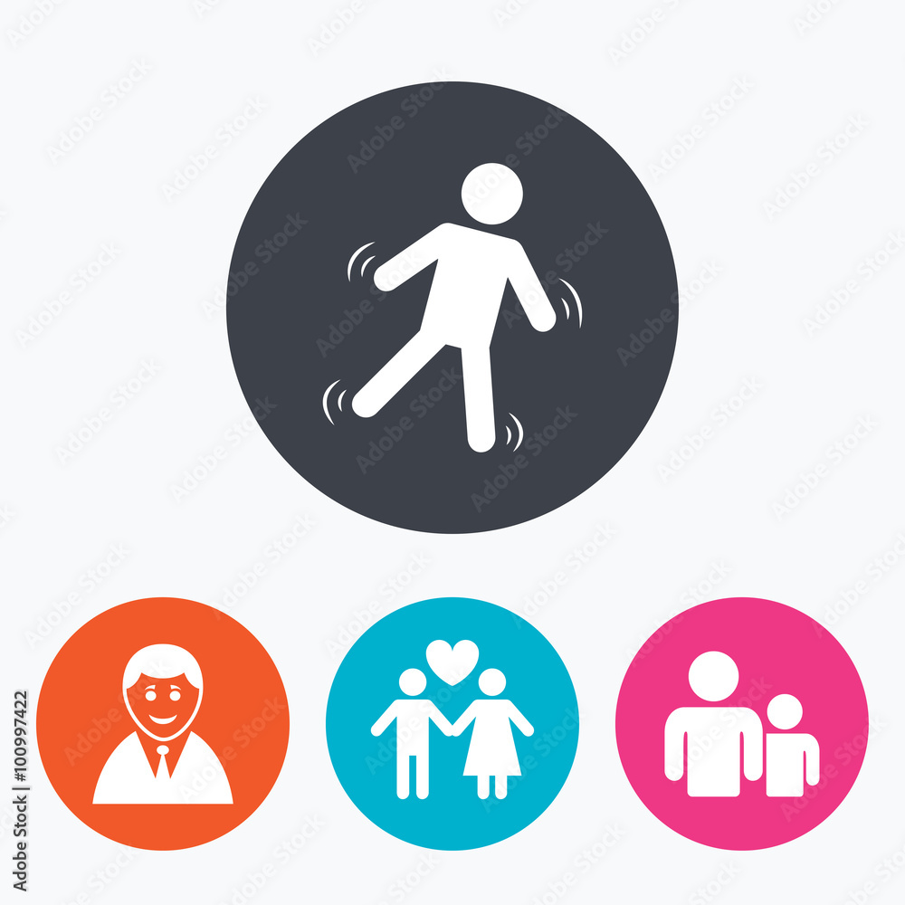 Businessman person icon. Group of people symbol. Businessman person icon. Group of people symbol.