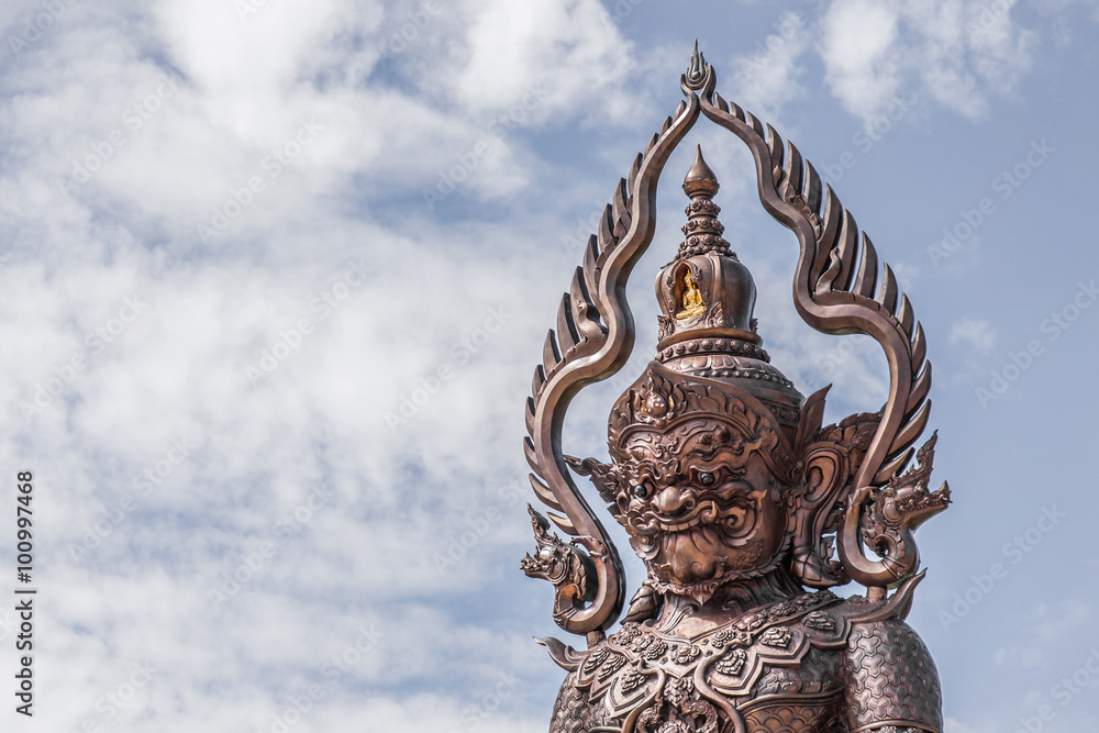 The Thai style giant at the Temple of Emerald Buddha