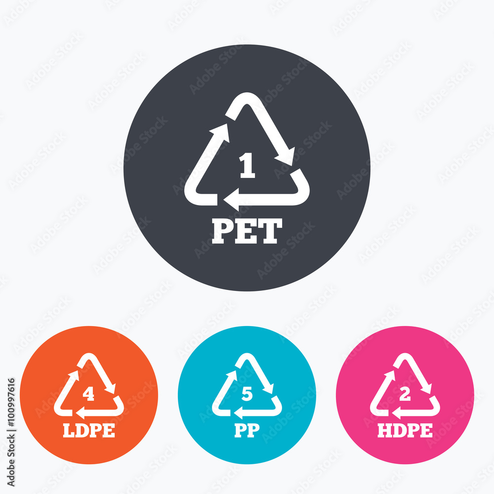 PET, Ld-pe and PP. Polyethylene terephthalate PET, Ld-pe and PP. Polyethylene terephthalate