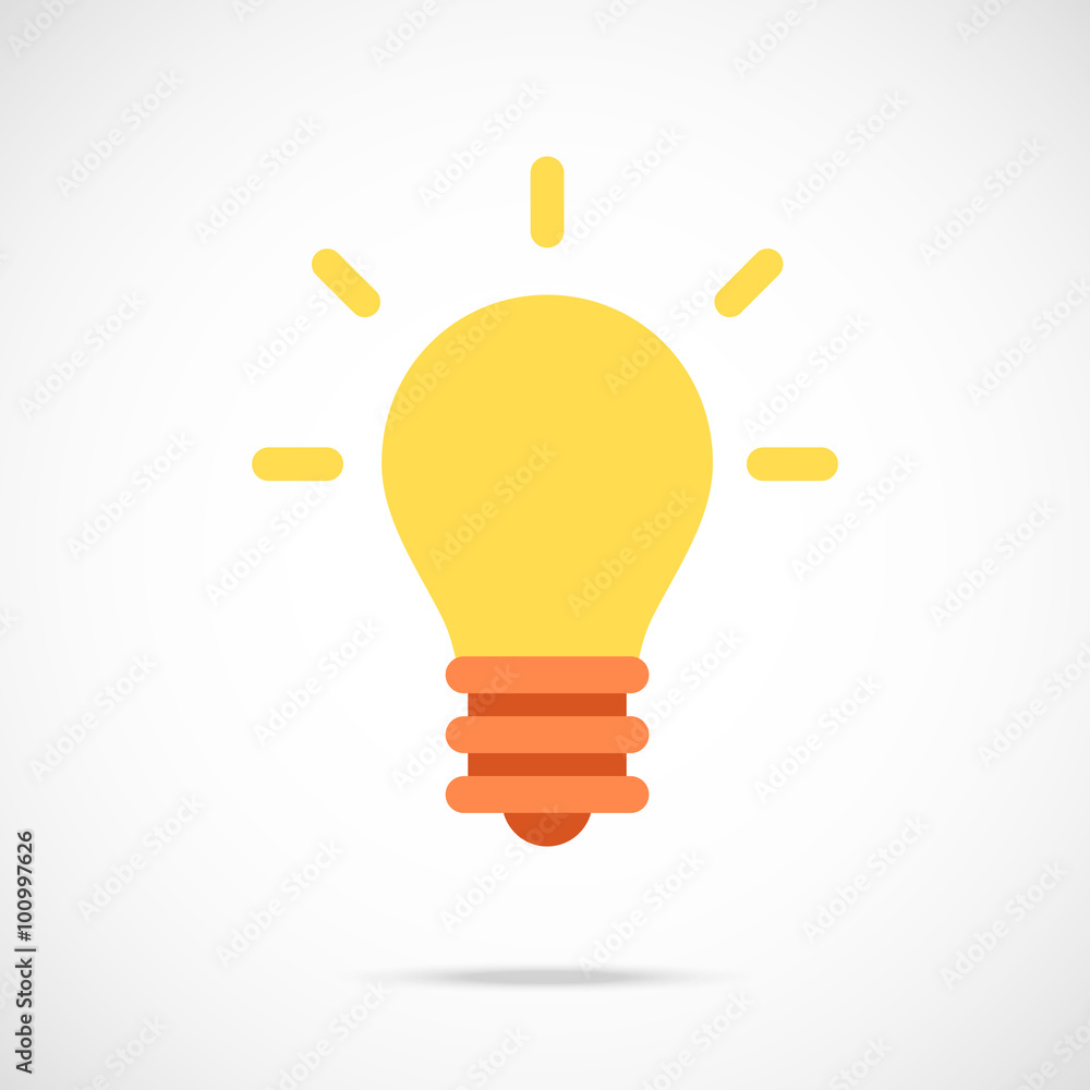 Vector lightbulb icon. Modern flat design vector illustration Vector lightbulb icon. Modern flat design vector illustration
