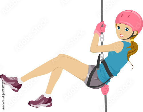Rappelling Girl