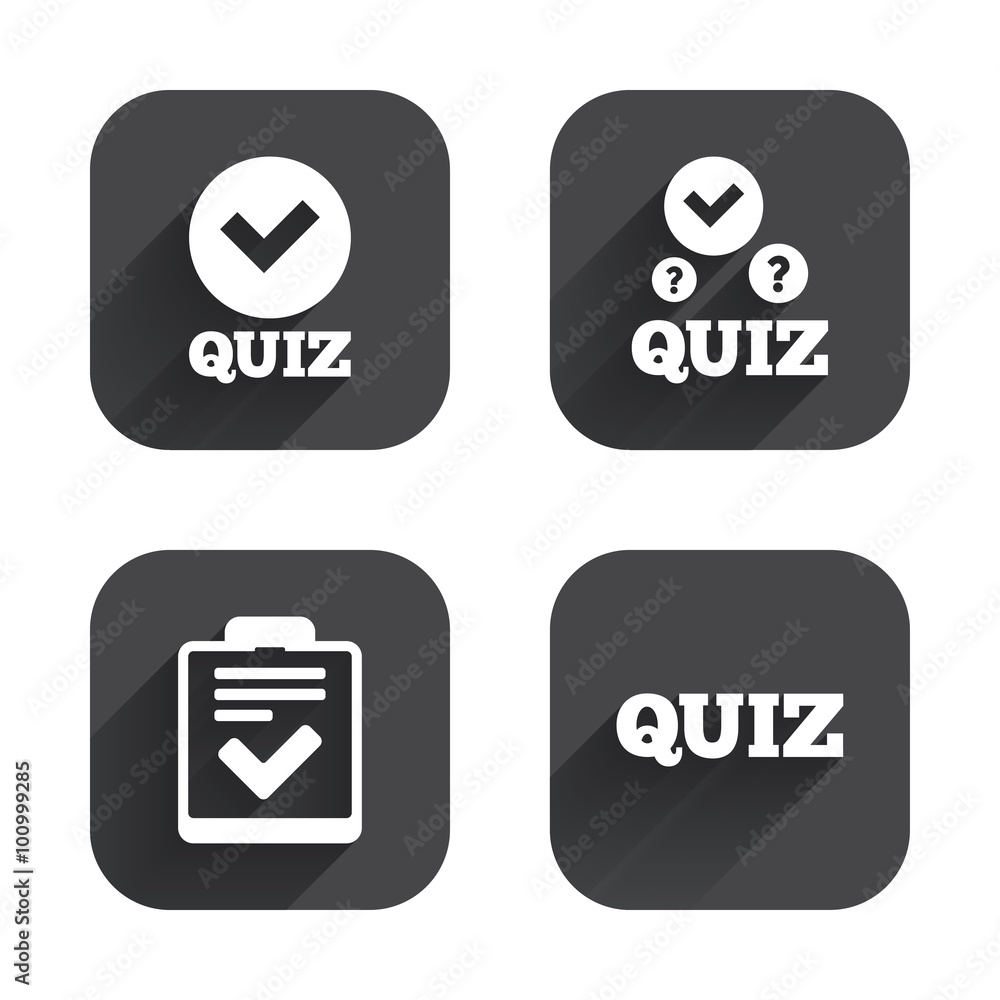 Fototapeta premium Quiz icons. Checklist with check mark symbol.