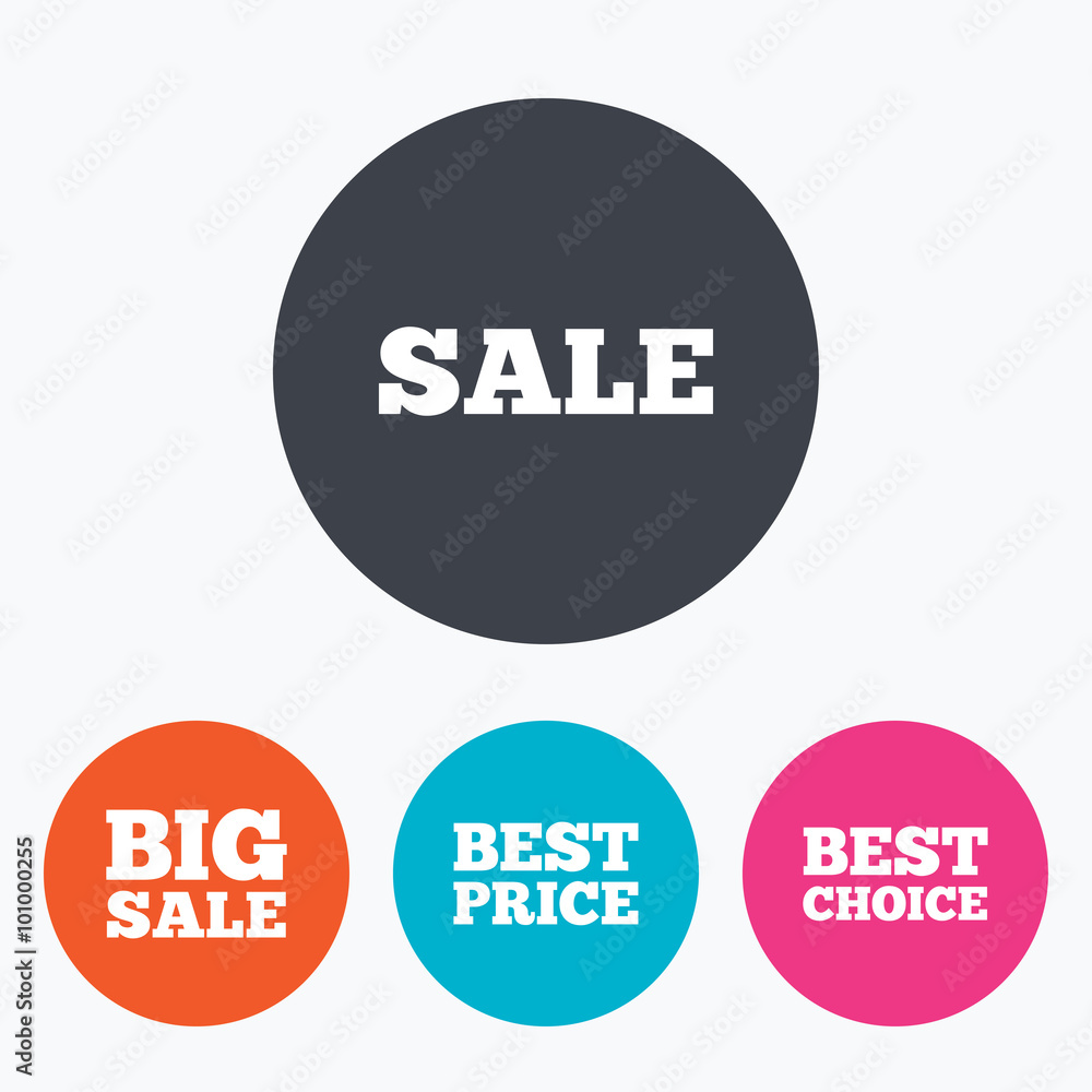 Sale icons. Best choice, price symbols Sale icons. Best choice, price symbols