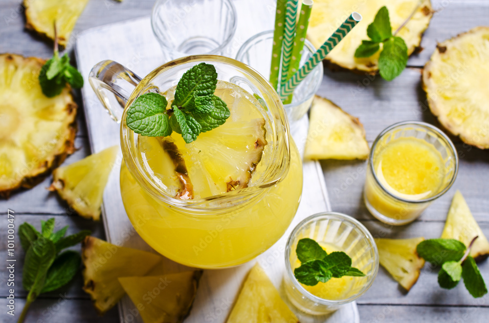 Pineapple cocktail with pulp Pineapple cocktail with pulp