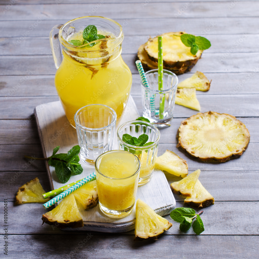 Pineapple cocktail with pulp Pineapple cocktail with pulp