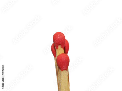 Group of matchstick closeup isolated on white background suitable for presentation