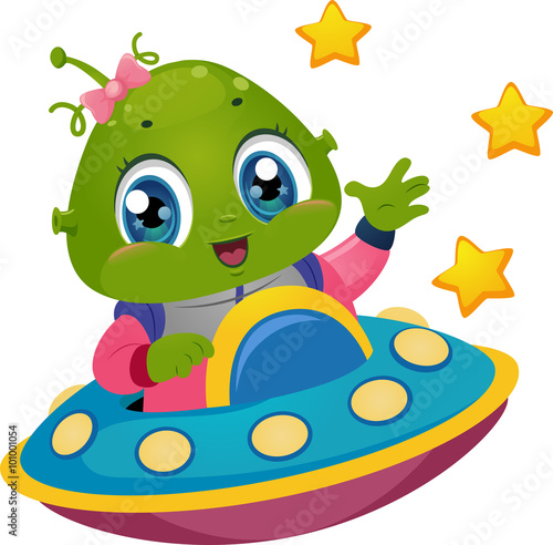 Alien Girl Spaceship