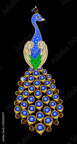 Jevelry brooch peacock