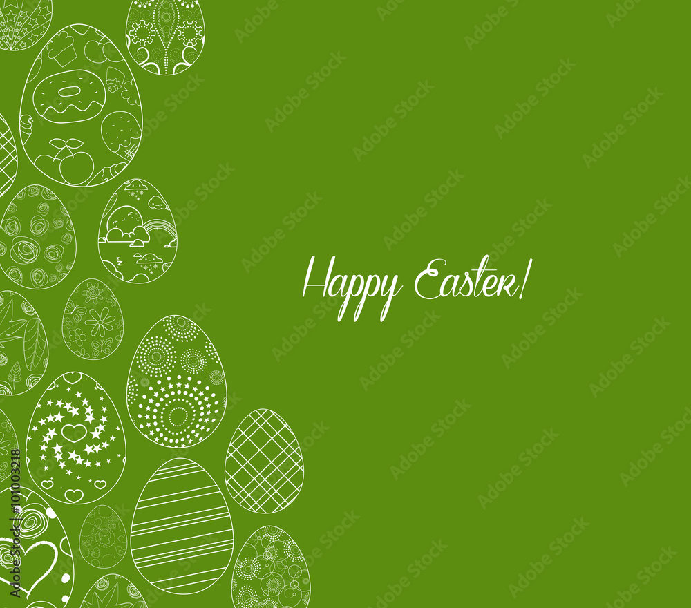 Photos Abstract white easter egg on green background