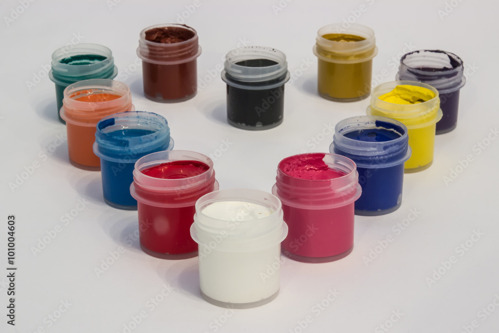 Set of gouache paints with love Set of gouache paints with love