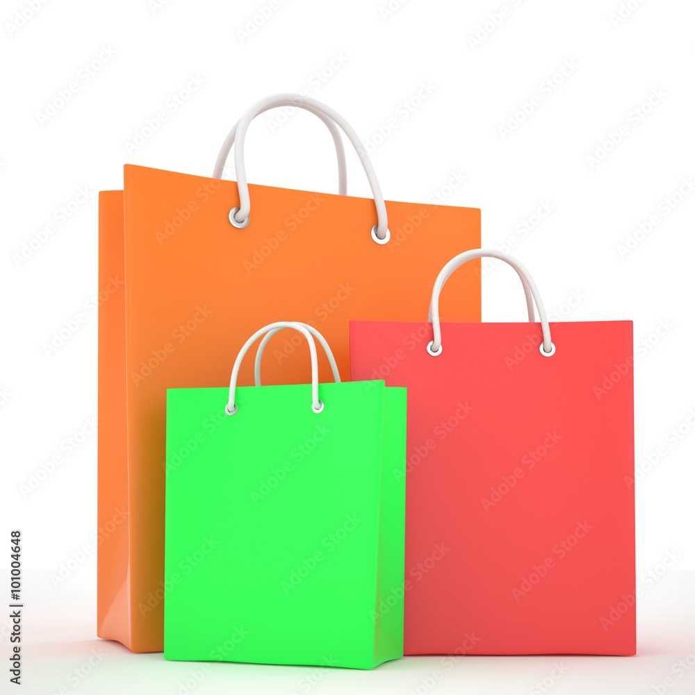 Paper Shopping Bags isolated on white background Paper Shopping Bags isolated on white background