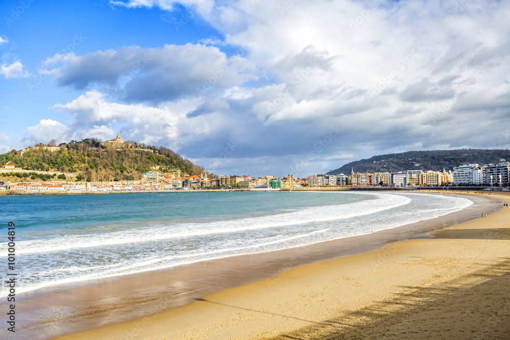 The bay of San Sebastian in Spain. The bay of San Sebastian in Spain.