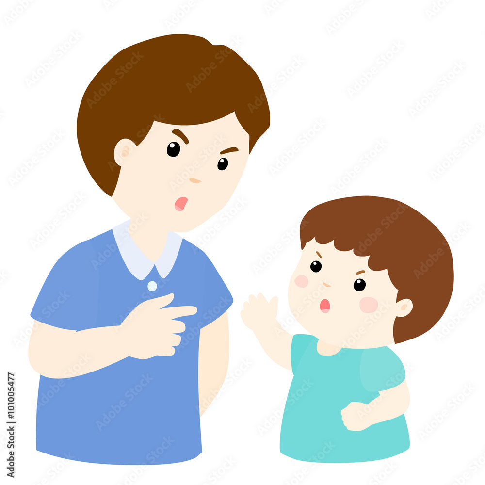 son and father arguing vector illustration son and father arguing vector illustration