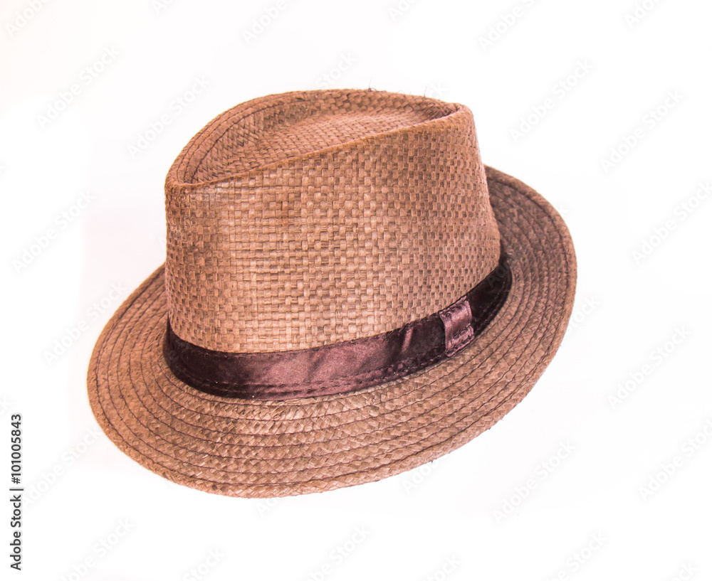 Brown man hat isolated on white background.