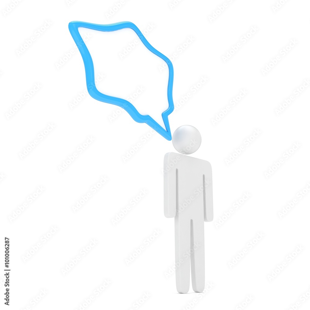 3d man with talk bubbles isolated over a white background 3d man with talk bubbles isolated over a white background