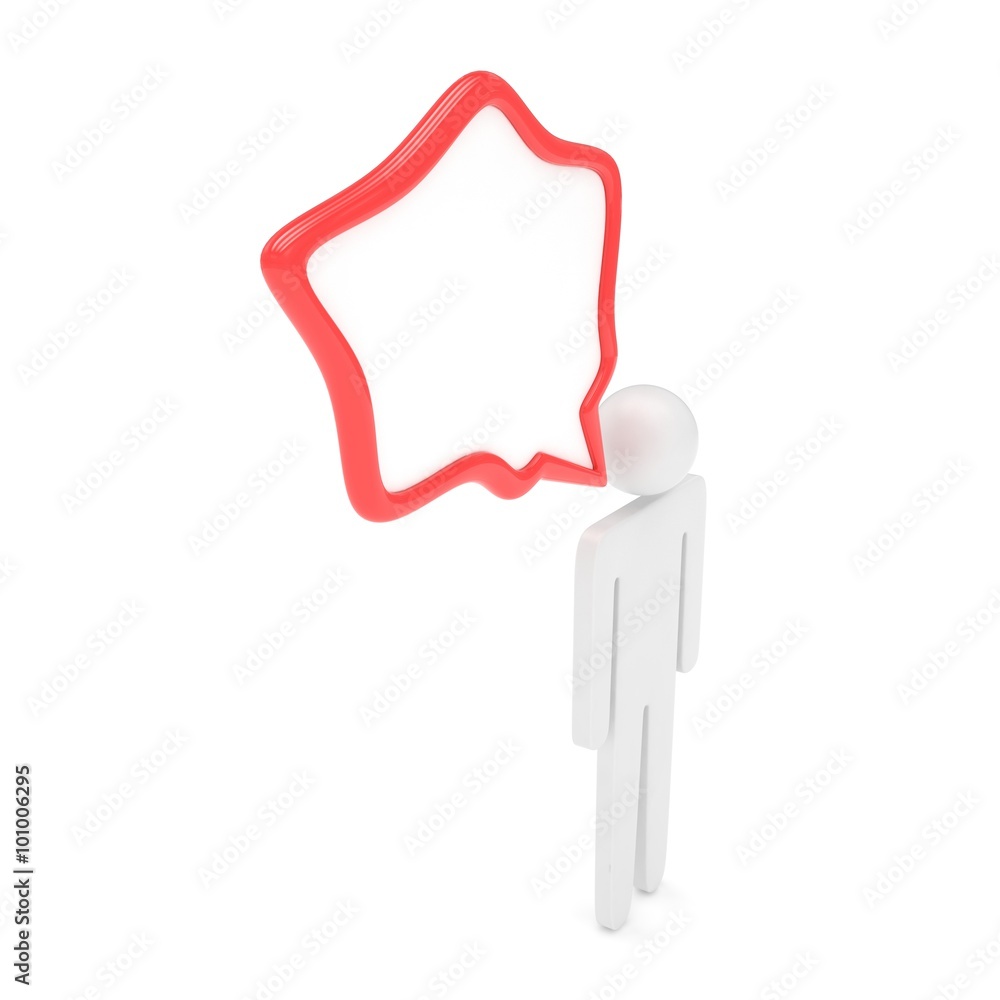 3d man with talk bubbles isolated over a white background 3d man with talk bubbles isolated over a white background