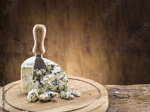 Danish blue cheese. Vintage stiles. photo