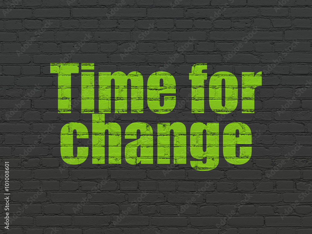 Fototapeta premium Timeline concept: Time for Change on wall background