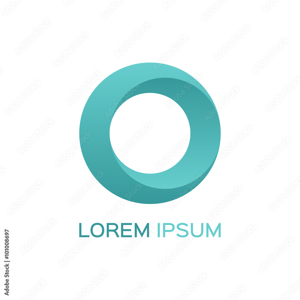 Abstract business logo, turquoise circle icon Abstract business logo, turquoise circle icon
