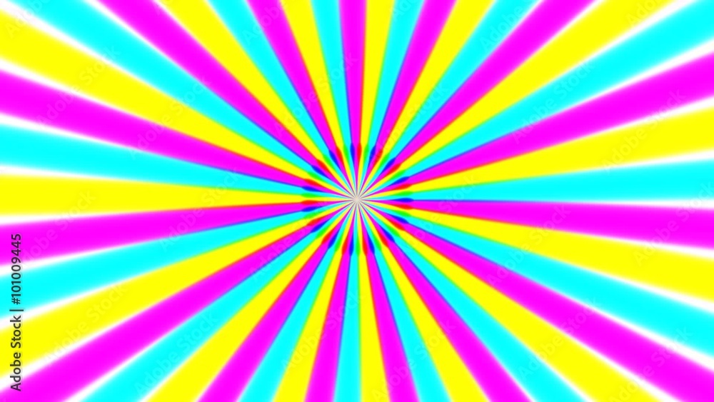 Clip with abstract color rays rotates right. Clip with abstract color rays rotates right.