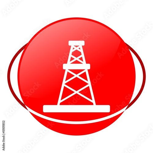 Red icon, oil rig vector ilustration
