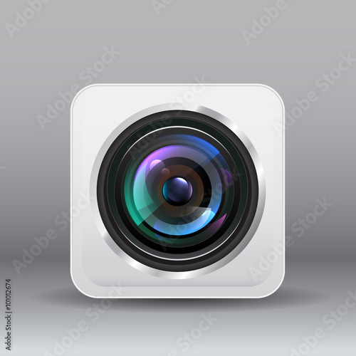 Camera icon lens. Vector