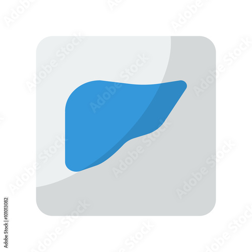 Blue Liver icon on grey rounded square button on white