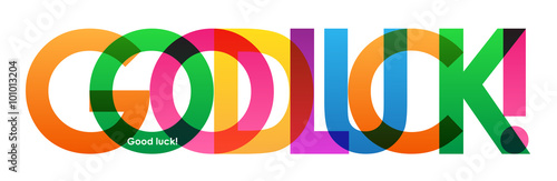 "GOOD LUCK" Overlapping Letters Vector Icon