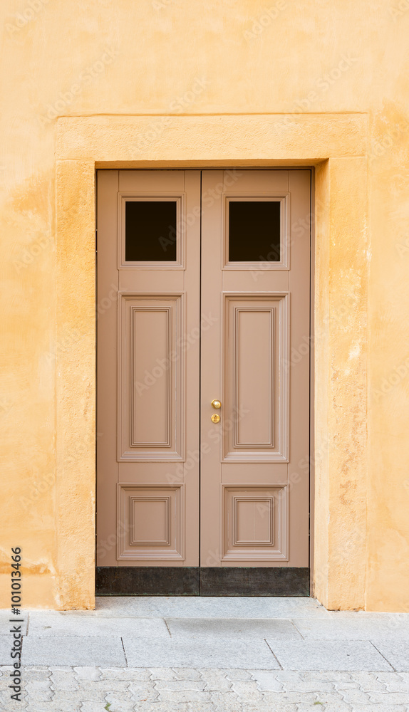 Wooden door in house
